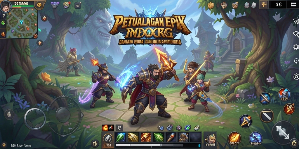 Screenshot dari gameplay <strong>333666</strong> yang menunjukkan pertempuran epik di dunia MMORPG.
