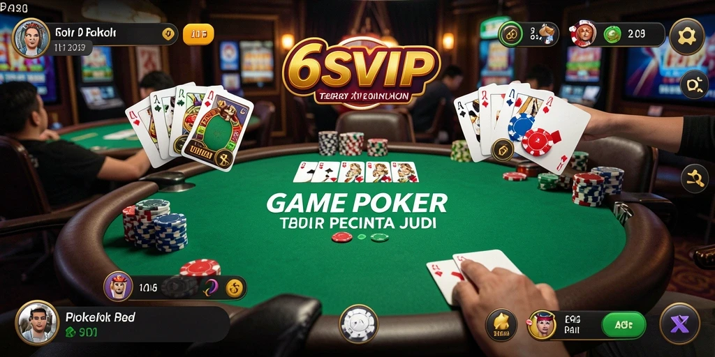 Tampilan gameplay seru dalam aplikasi Poker 6SVIP.
