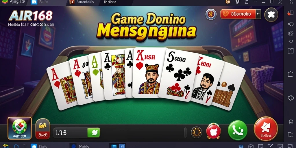 Screenshot utama AIR168 menampilkan gameplay Domino yang seru.