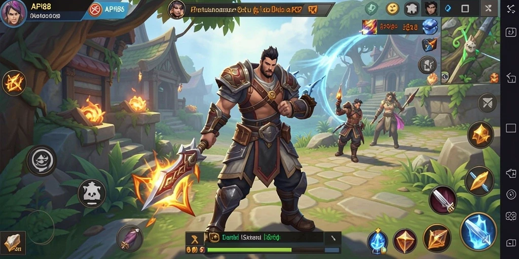 Tangkapan layar menggambarkan pertempuran seru dalam game ARPG API88.