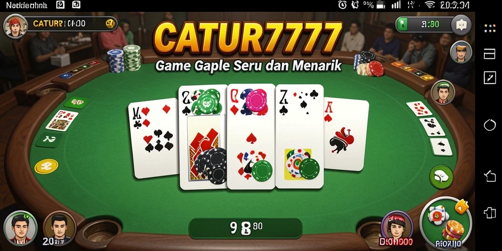 Tampilan gameplay seru dari CATUR777 dengan antarmuka Gaple yang menarik.