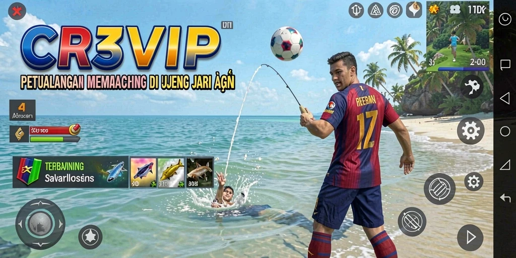 Screenshot gameplay <strong>CR7VIP</strong> menampilkan aksi memancing yang menarik dan seru.