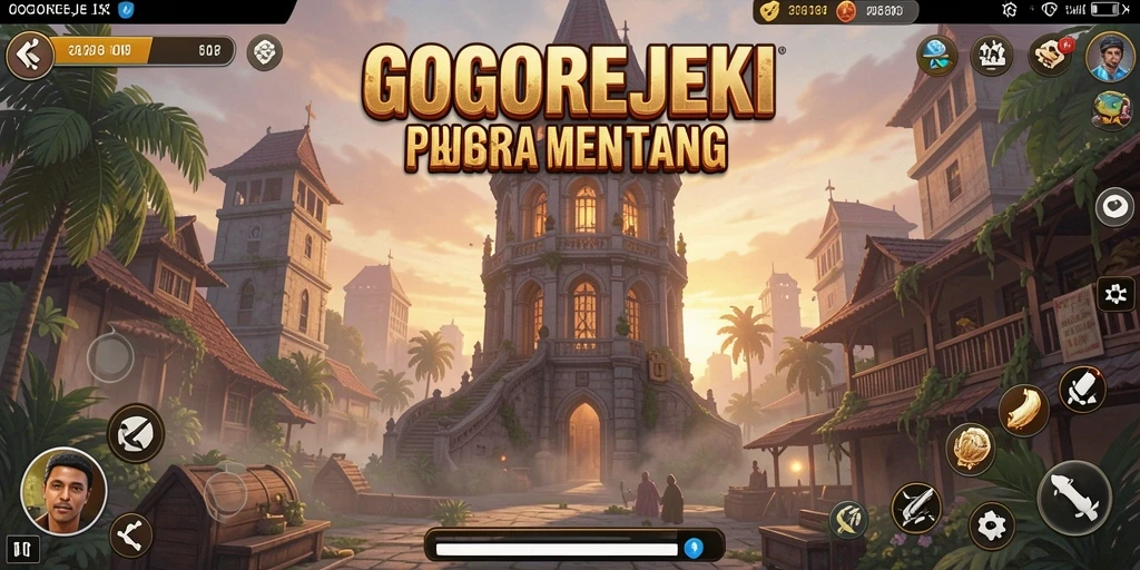 Screenshot GOGOREJEKI menampilkan menara dan musuh dalam aksi pertahanan.