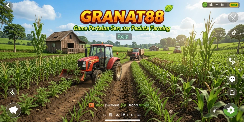 Tampilan gameplay GRANAT88 yang menampilkan kegiatan bertani yang menyenangkan.