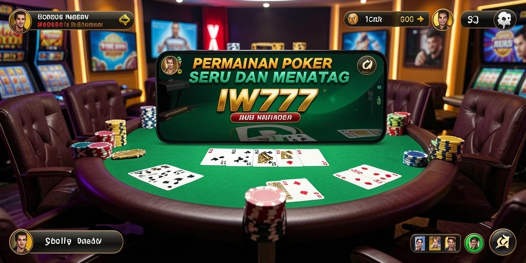 Tampilan gameplay IW777 yang menarik saat bermain Poker.
