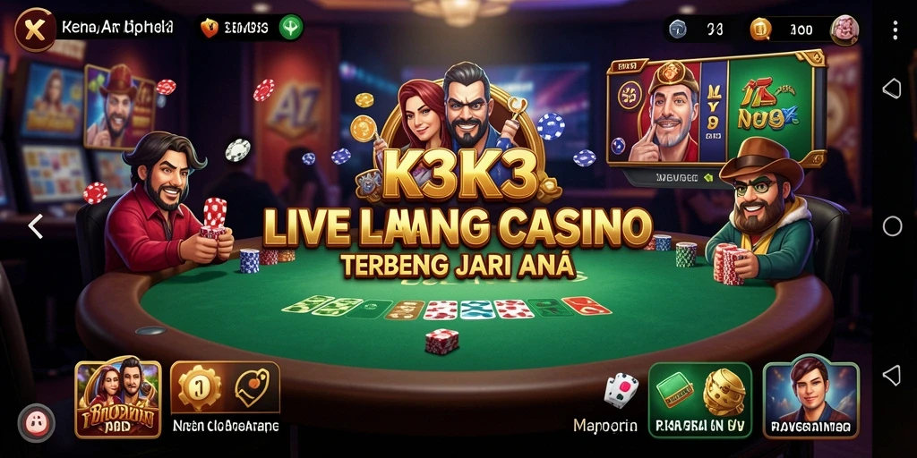 Tampilan permainan Live Casino yang mendebarkan di K3K3.