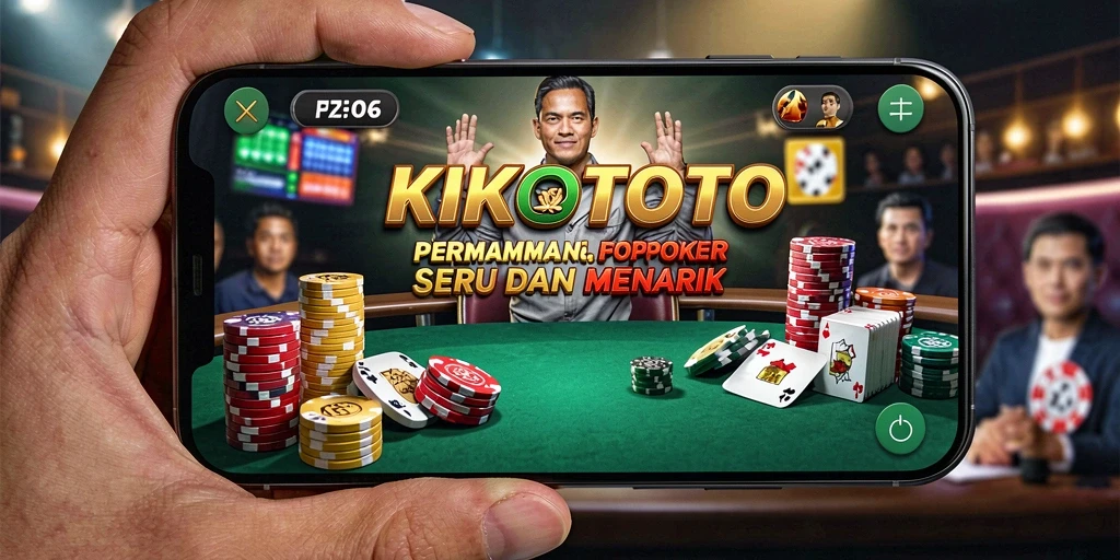 Tampilan gameplay KIKOTOTO dengan suasana permainan poker yang menegangkan.