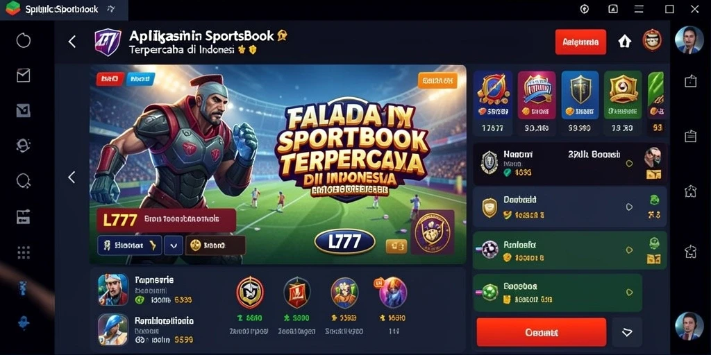 Tampilan antarmuka L777 yang modern dan intuitif untuk taruhan Sportsbook.