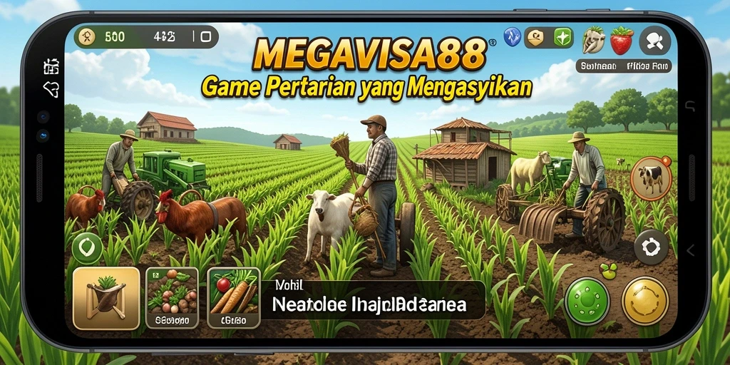 Screenshot gameplay dari MEGAVISA88 yang menunjukkan aktivitas pertanian.