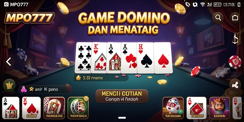 Screenshot gameplay MPO777 menampilkan aksi seru permainan Domino.
