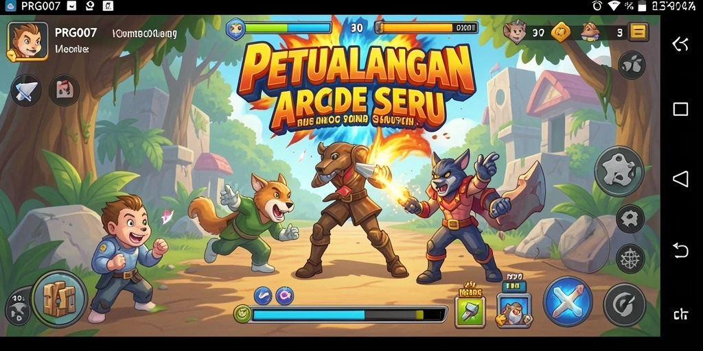 Screenshot PRG007 menampilkan aksi seru dalam gameplay Arcade.