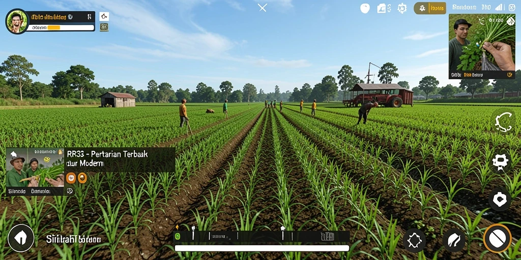 Tangkapan layar gameplay RR33 menampilkan keseruan bertani.