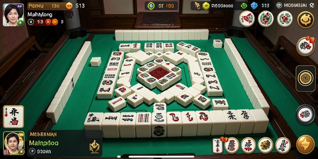 Screenshot utama S13 menunjukkan gameplay Mahjong yang menegangkan dan seru.