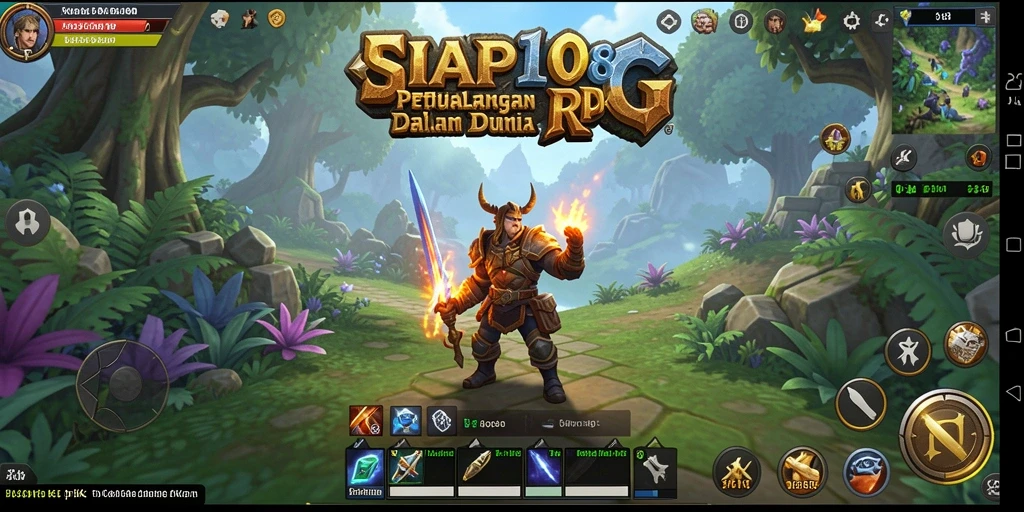 Tangkapan layar utama SIAP108 menampilkan aksi pertarungan yang mendebarkan dalam dunia RPG.
